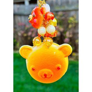 Pan Bread Kawaii Bear Face Squishy Keychain Bag Purse Charm